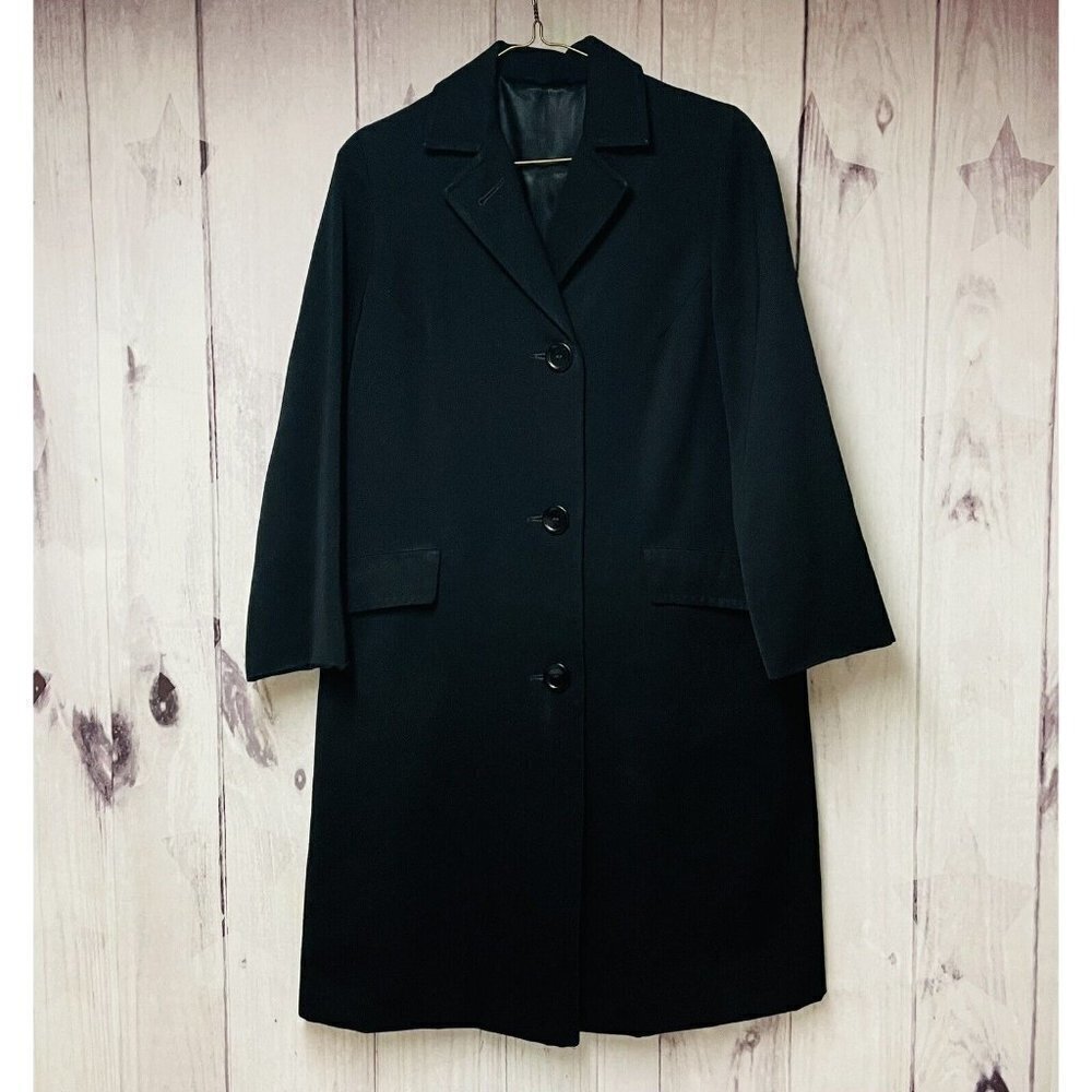 Vintage Weatherbee Womens Medium Black Fashion Coat Water Repellant Long